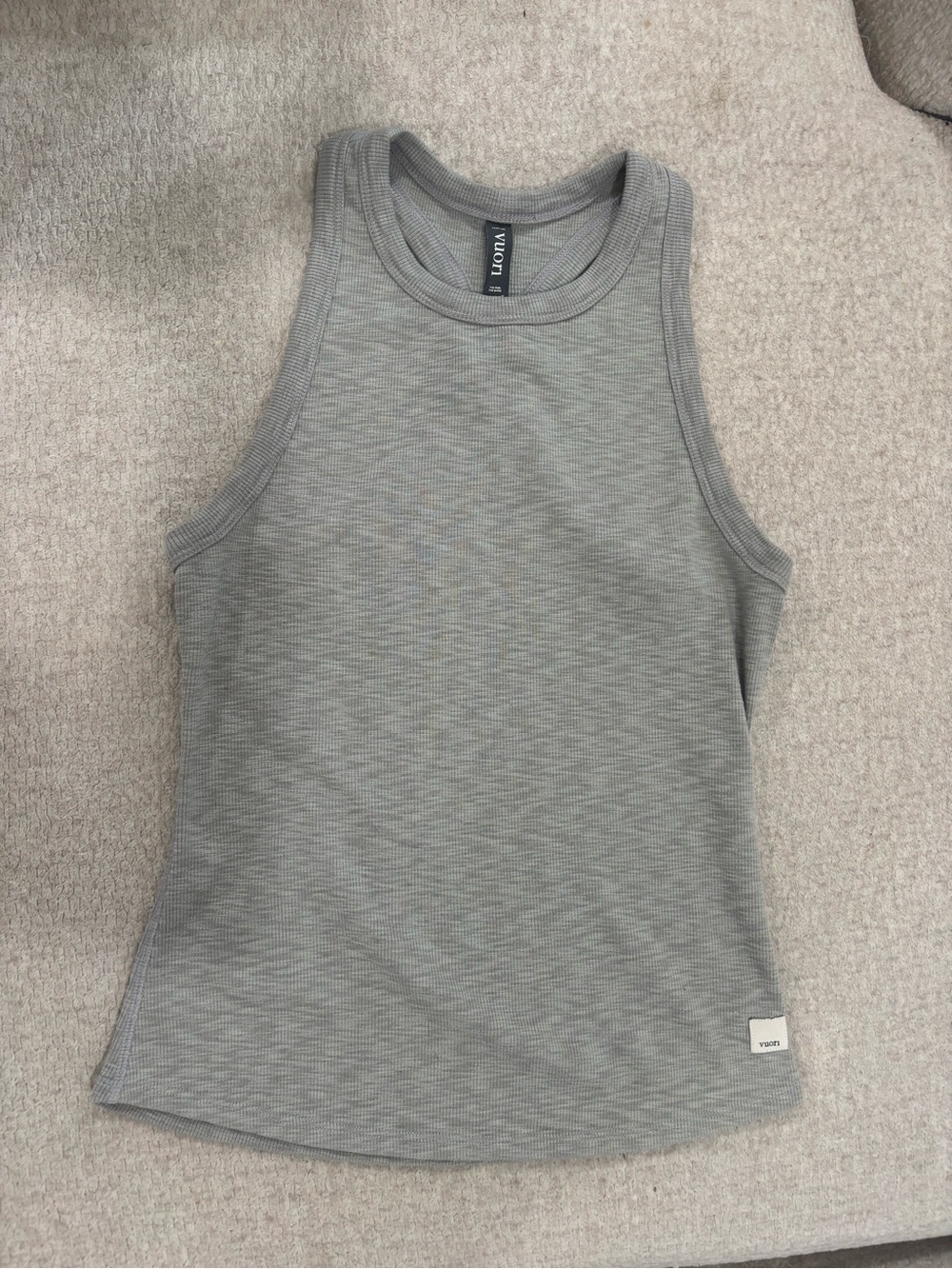 Vuori Pale Green Ribbed Tank - Sleeveless Athletic Top
